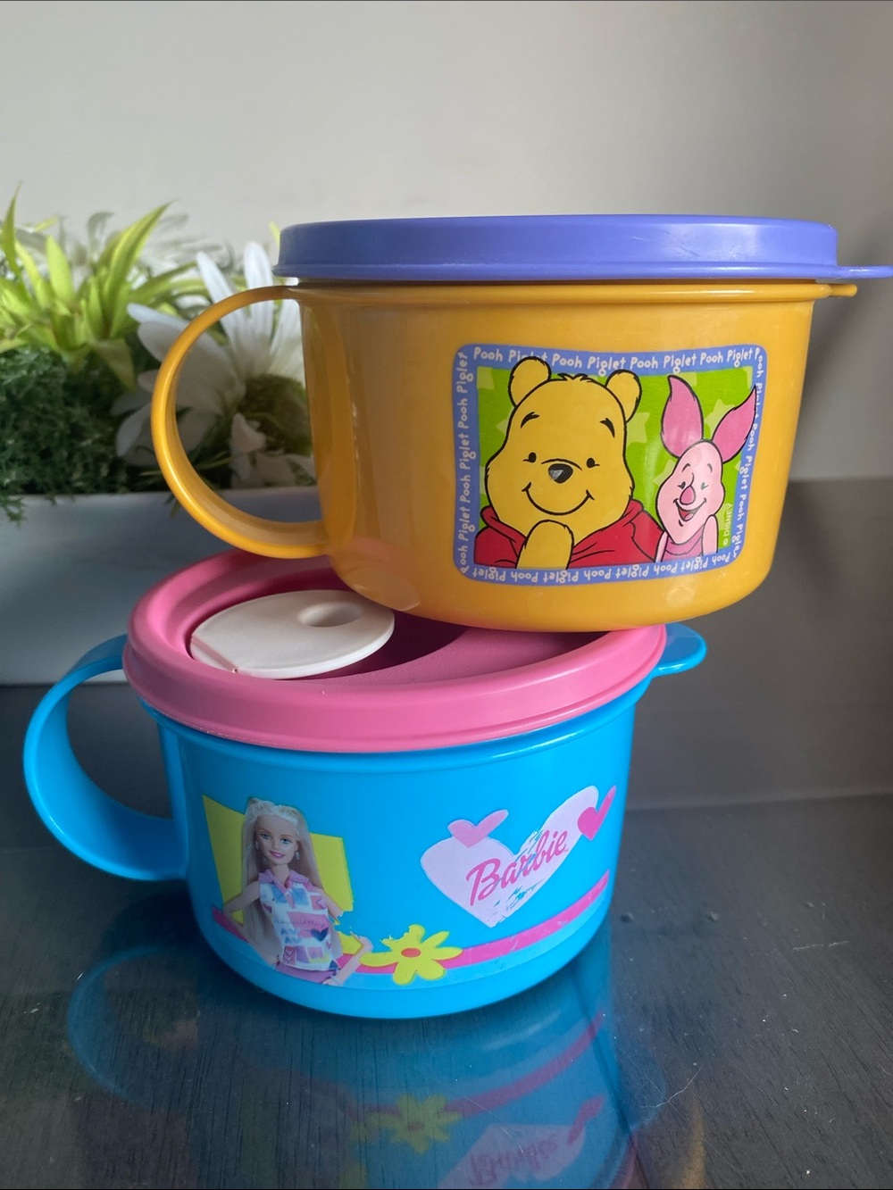 Tupperware Soup Cereal Bowls Food Storage Winnie the Pooh Barbie back to school